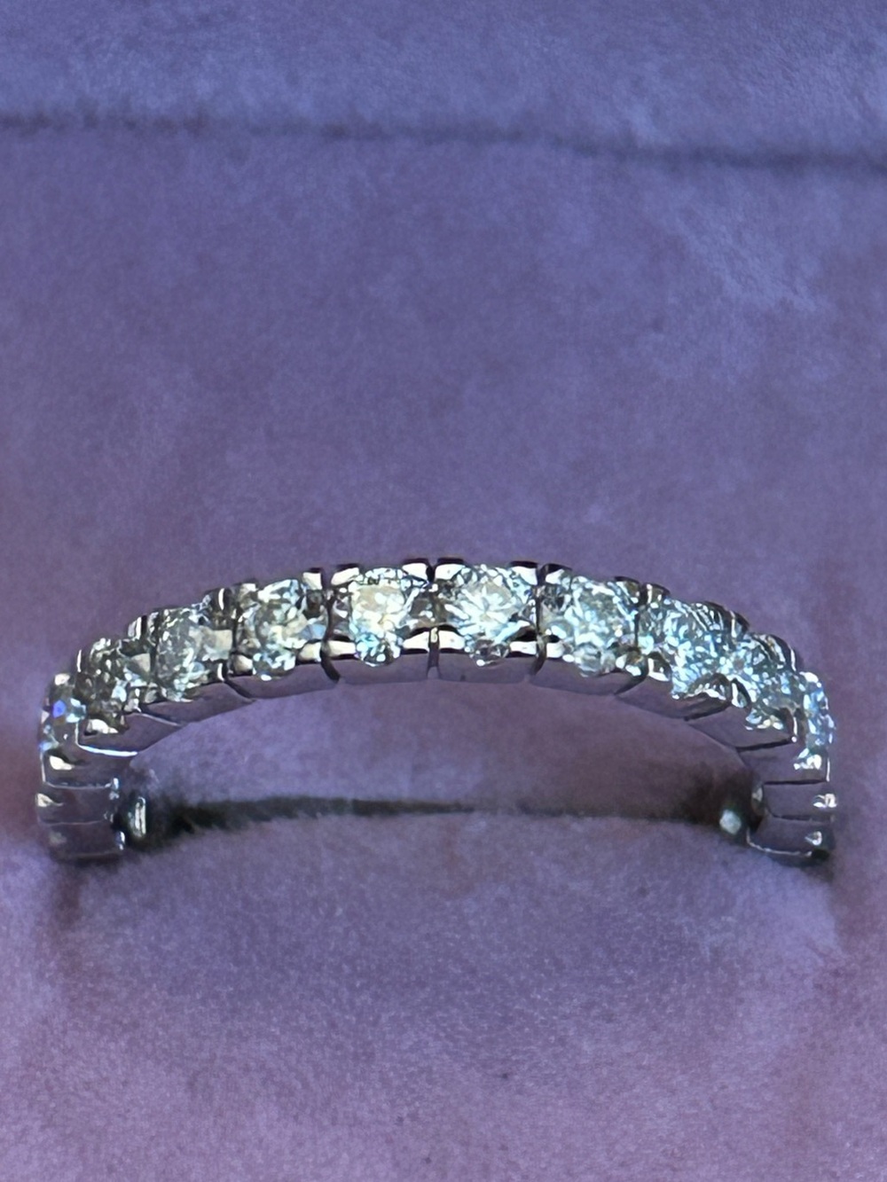 Classic 1.00Carat Moissanite Eternity Band Ring set in 925 Sterling Silver NWT